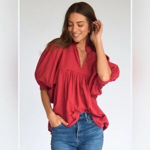 Never a wallflower Women's Pink V-Neck Blouse